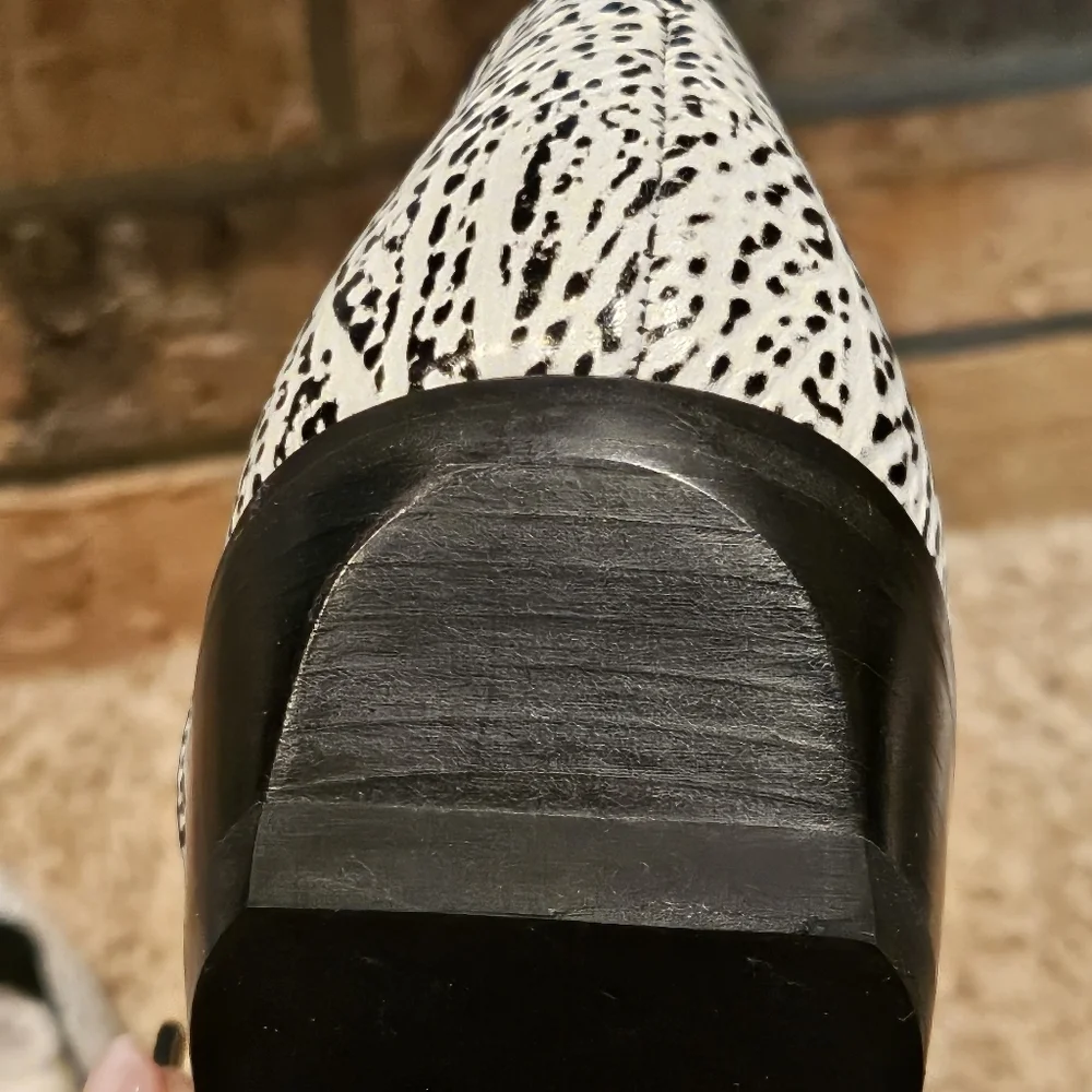 United Nude Vita Lo 'Mono' Black White d'Orsay Pointed Toe Flat Wmn US 5| EU 35